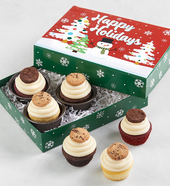 Buttercream-Frosted Assorted Holiday Cupcakes