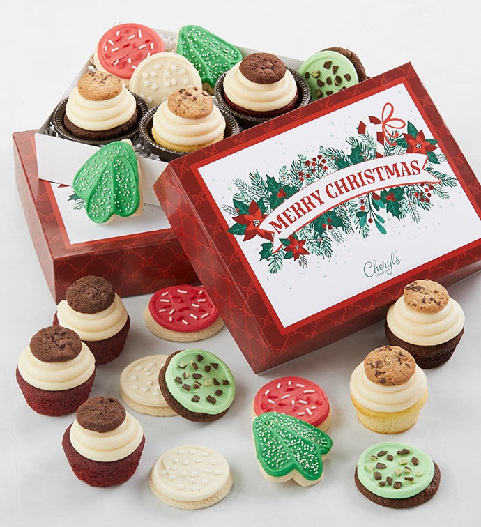 Grand Buttercream Frosted Assorted Holiday Cupcakes & Cookies