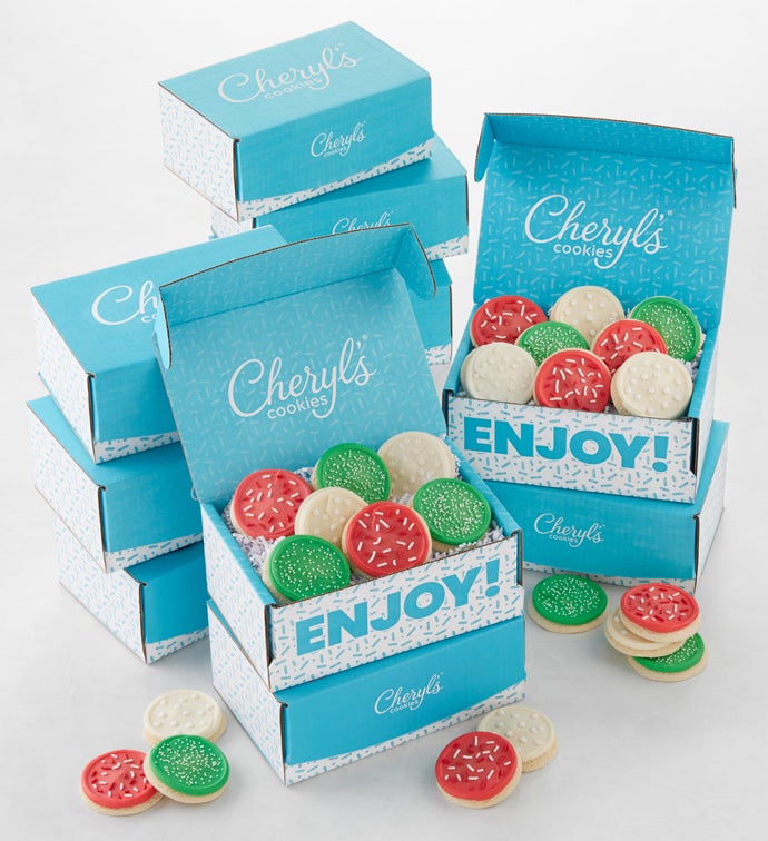 Buttercream Frosted Holiday Sugar Cookie Boxes   Set of 10