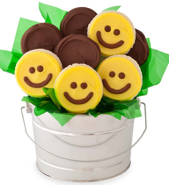 Happy Face Cookie Flower Pot