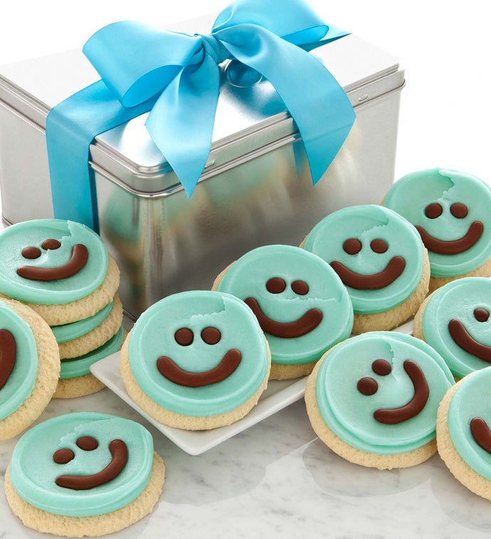 Blue Happy Face Gift Tin
