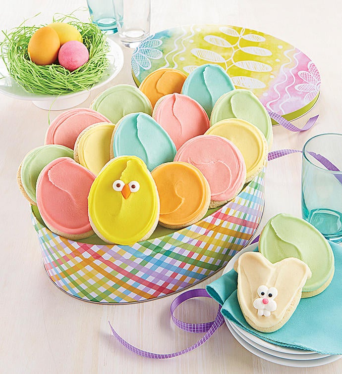 Easter Gift Tin with Frosted Cookies