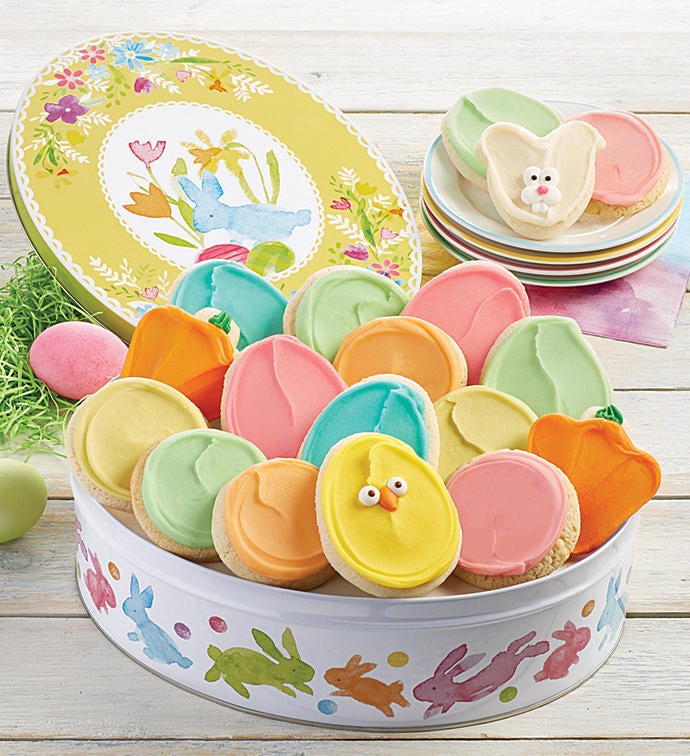Easter Gift Tin with Frosted Cookies