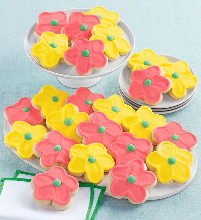 Buttercream Frosted Flower Cut Out Cookies 