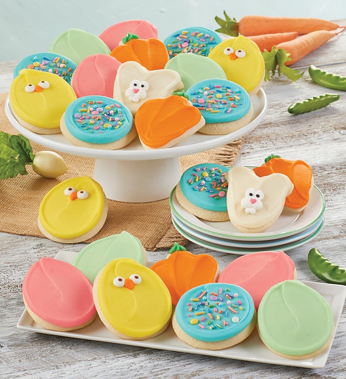Buttercream Frosted Easter Cut Out Cookies   24
