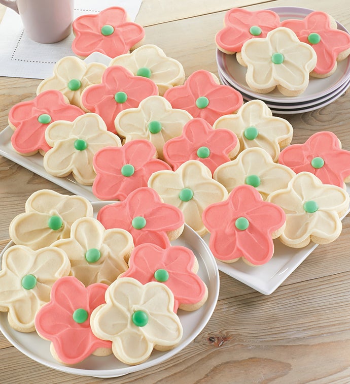 Buttercream Frosted Flower Cut Out Cookies