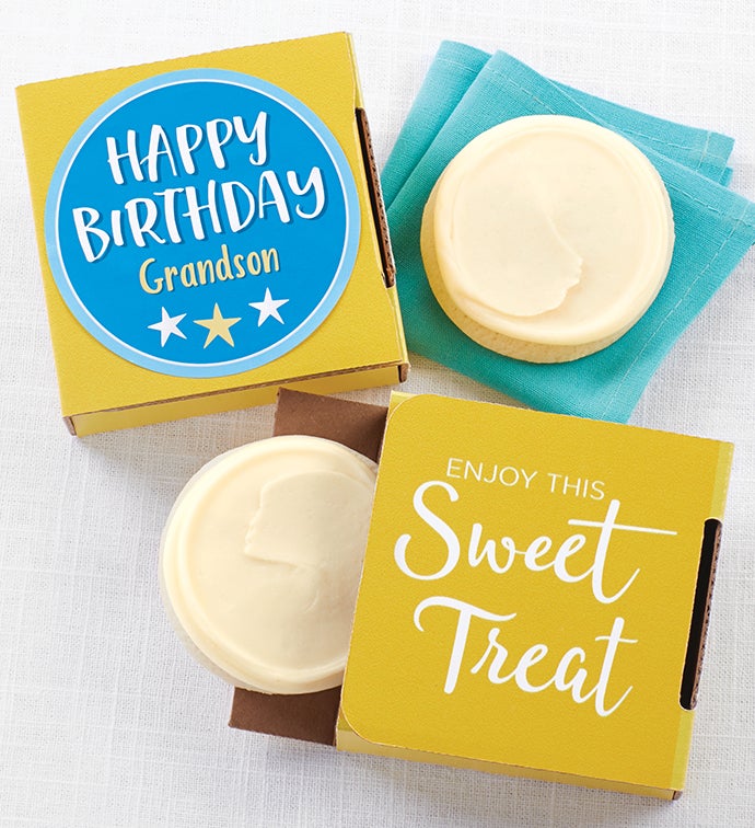 Happy Birthday Grandson Cookie Card