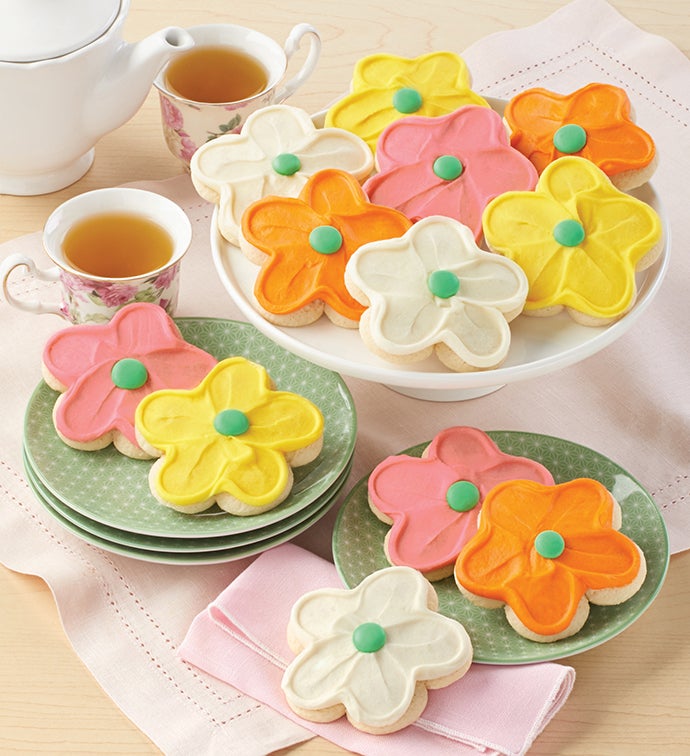 Buttercream Frosted Flower Cut-out Cookies