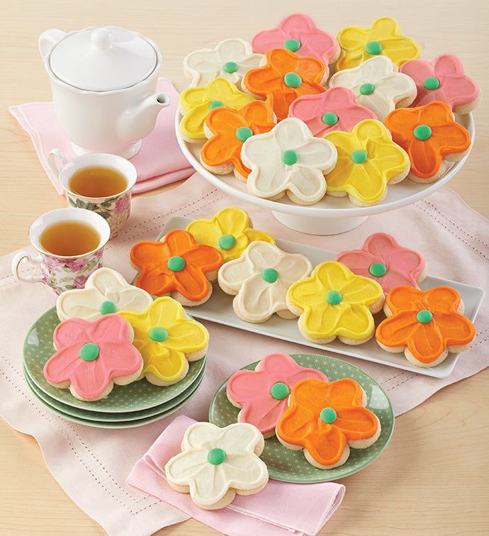 Buttercream Frosted Flower Cut out Cookies