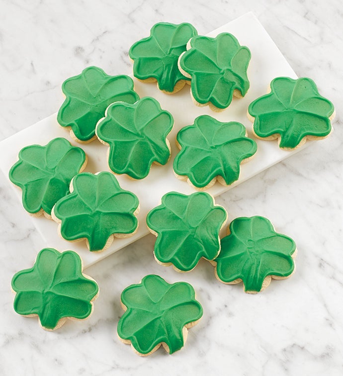 Buttercream Frosted Shamrock Sugar Cookies