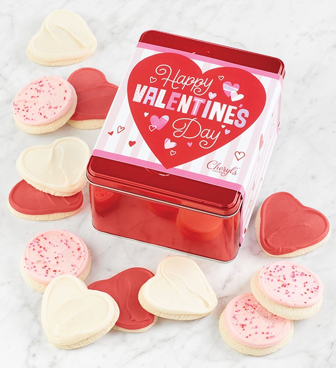 Valentine Gift Tin – Frosted Cut outs Assortment