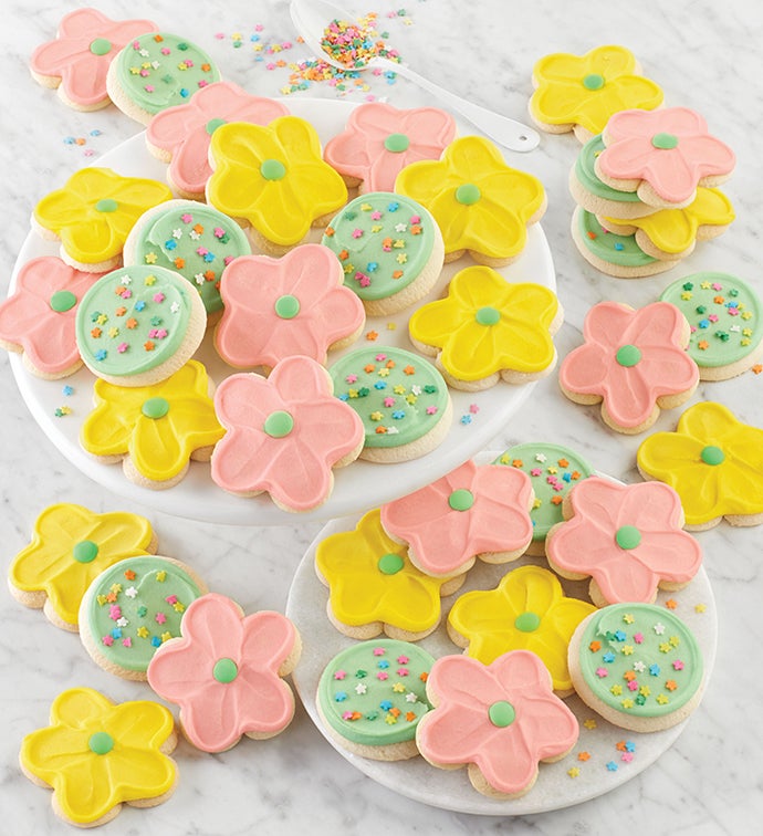 Buttercream-Frosted Assorted Spring Cookies