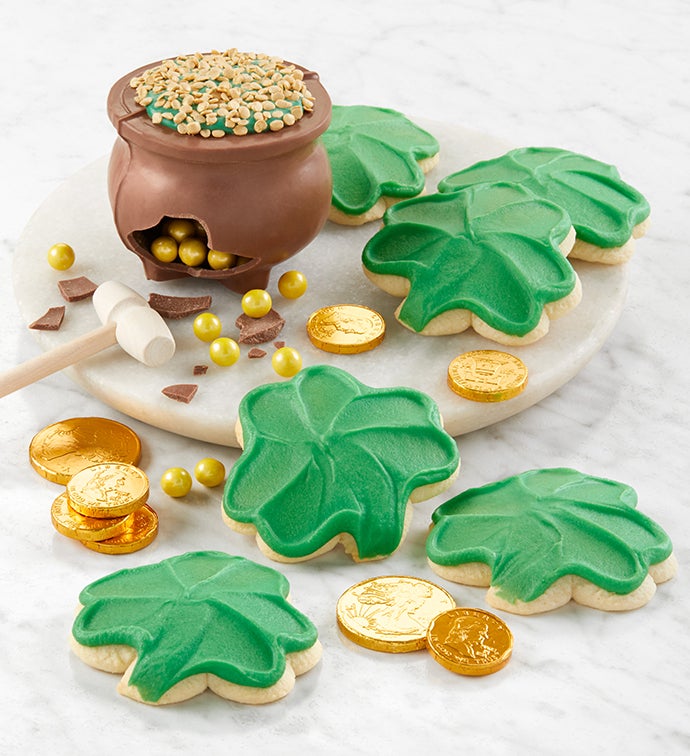 Breakable Chocolate Pot of Gold & Cookies
