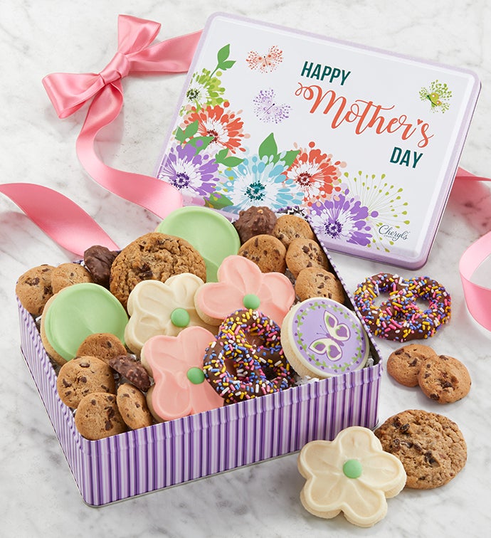 Happy Mother’s Day Tin Treats Assortment - decorated cookies for mother's day