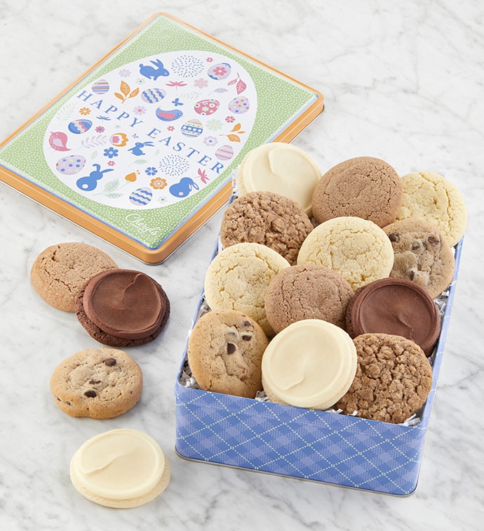 Happy Easter Tin Sugar   Free Cookie Assortment