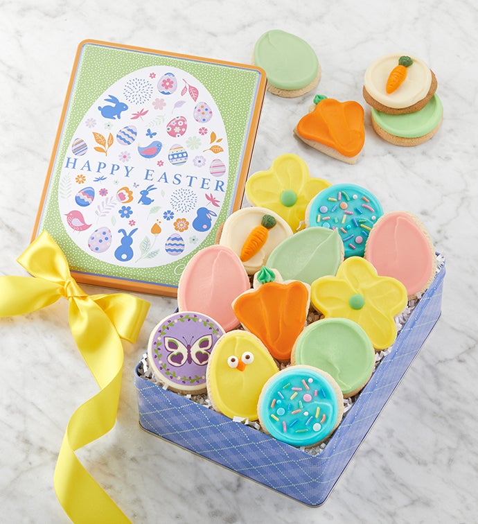 Happy Easter Tin   Frosted Cookie Assortment