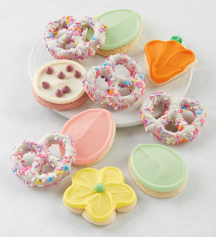 Buttercream Frosted Easter Cookies & Pretzels