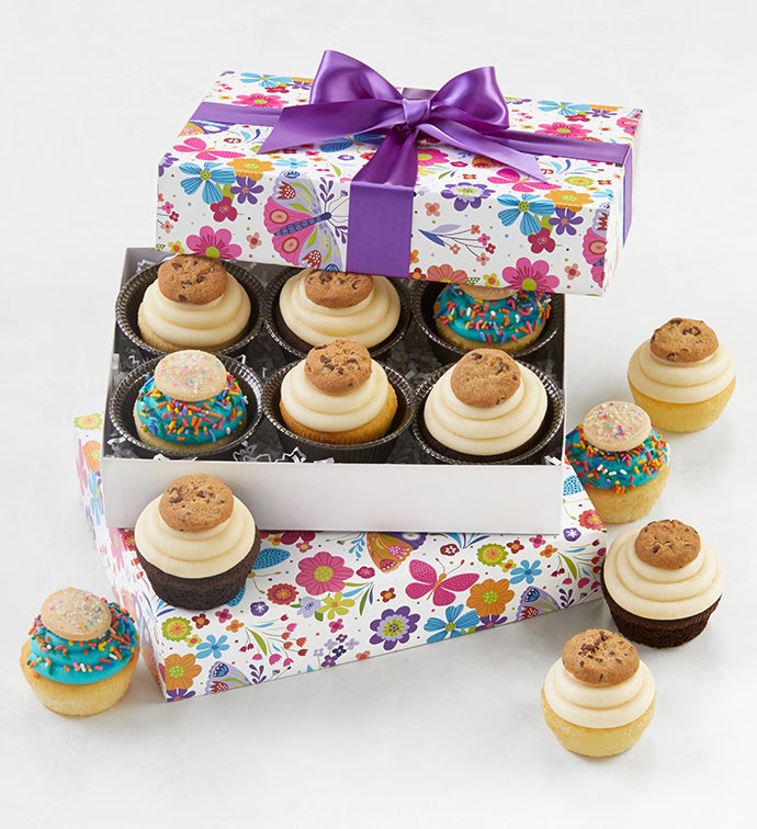 Buttercream Frosted Spring Assorted Cupcakes cupcakes