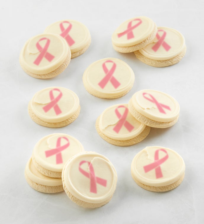 Pink Ribbon Cookies   24 Count