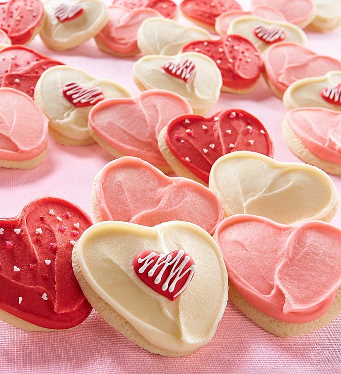 Buttercream Frosted Fancy Heart Cut Out Cookies