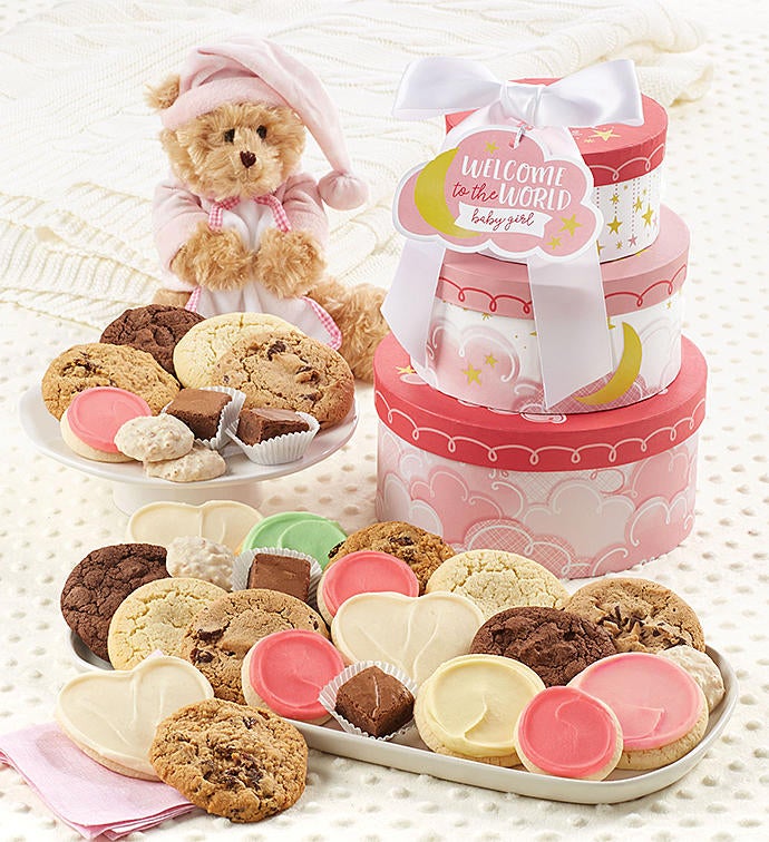 Welcome Baby Girl Gift Tower