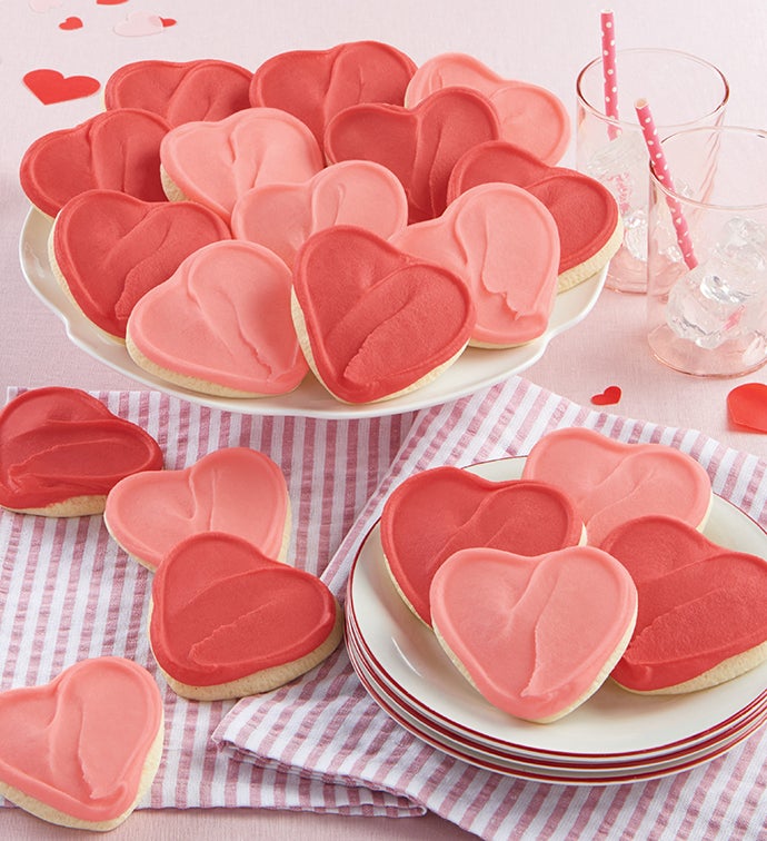 Buttercream Frosted Valentine Cut-Out Cookies