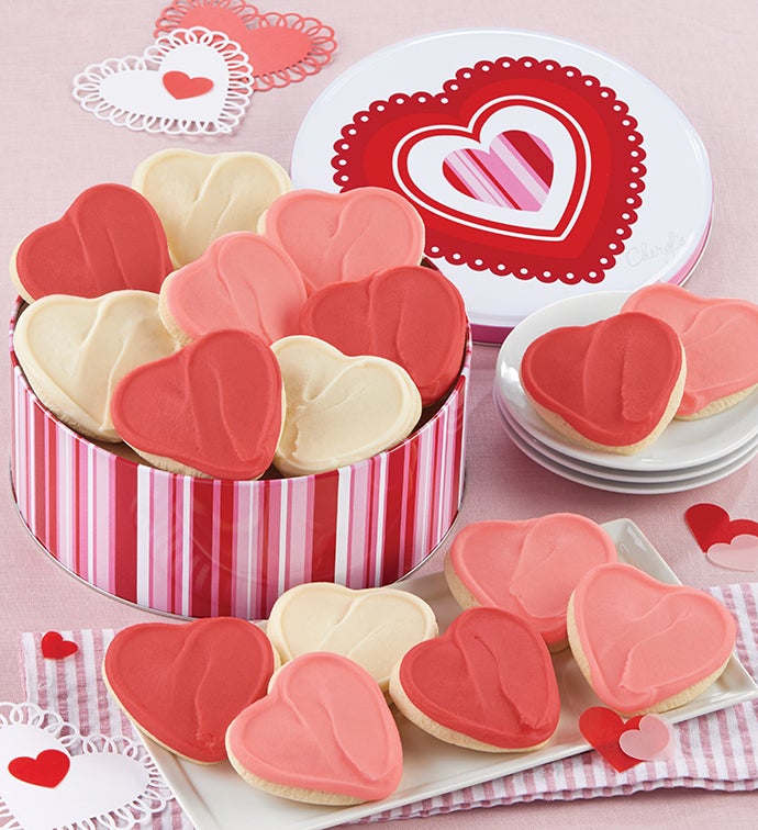 Happy Valentines Day Buttercream Frosted Cookie Tin