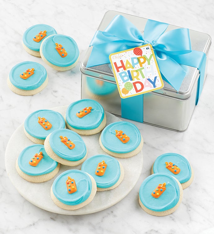 Birthday Candle Cutout Cookie Gift Tin