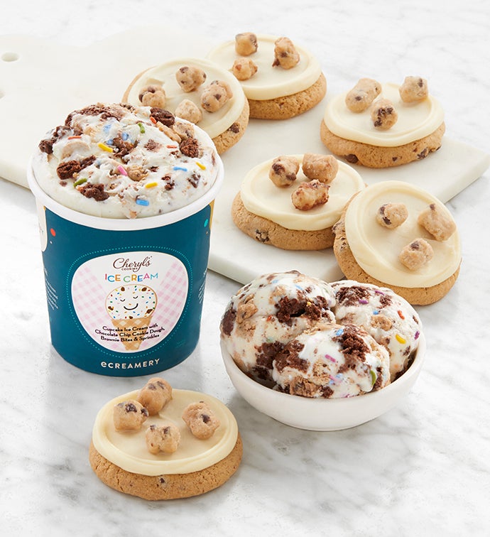 Cupcake Cookie Dough Ice Cream and Cookies