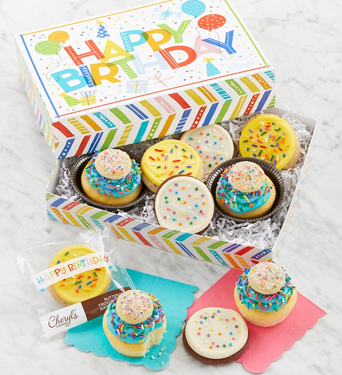 Buttercream Frosted Birthday Cupcakes & Cookies