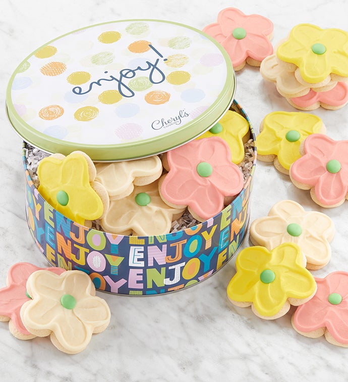 Enjoy Gift Tin   Buttercream Frosted Cutouts