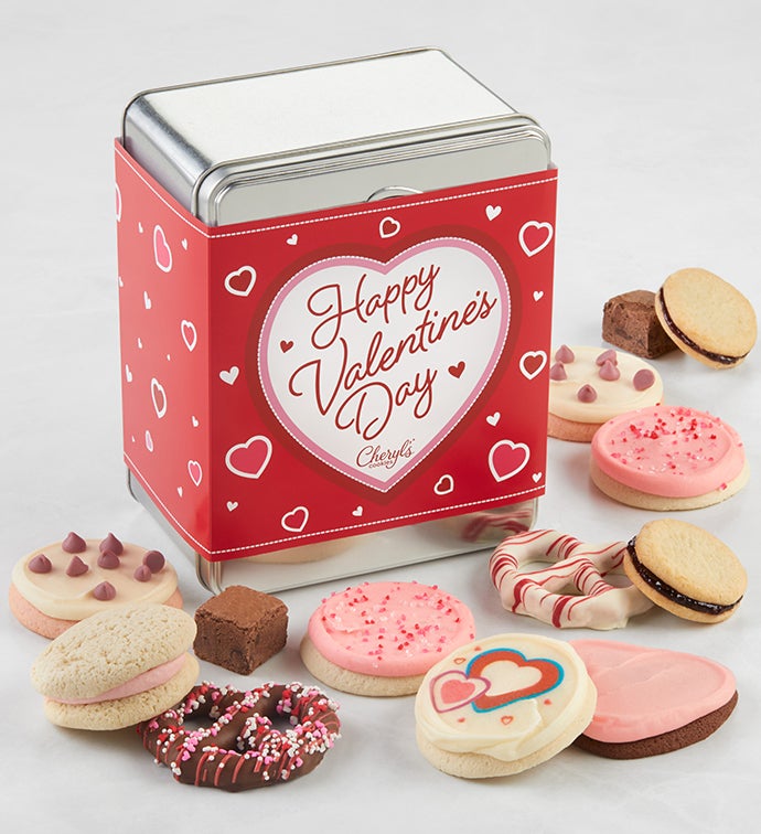 Happy Valentine's Day Treats & Cookies Gift Tin