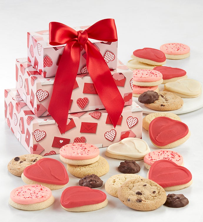 Happy Valentine's Day Gift Tower - valentine cookies