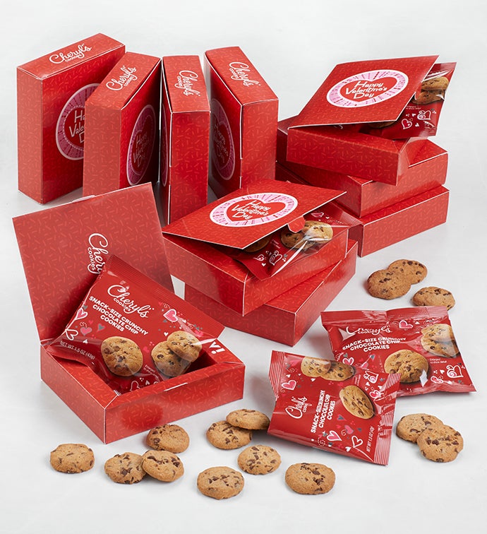 Valentine Cookie Cards and Crunchy Chocolate Chip Cookie 1.5oz Bags 10 Pack