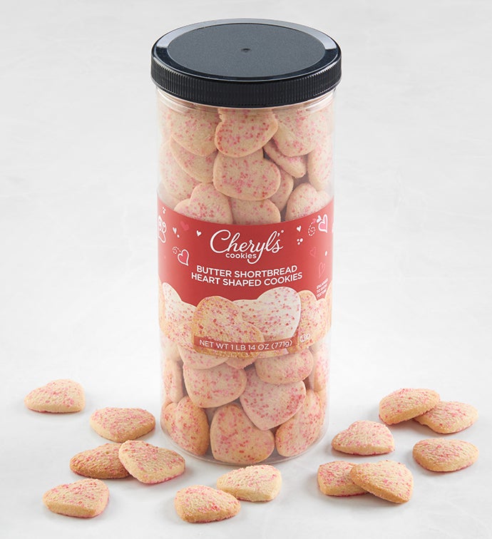 Love Crunchy Shortbread Cookie Hearts Canister
