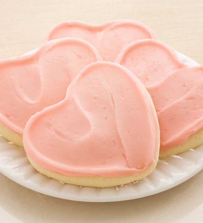 Flavor of the Month   Frosted Pink Heart Cut out Cookies